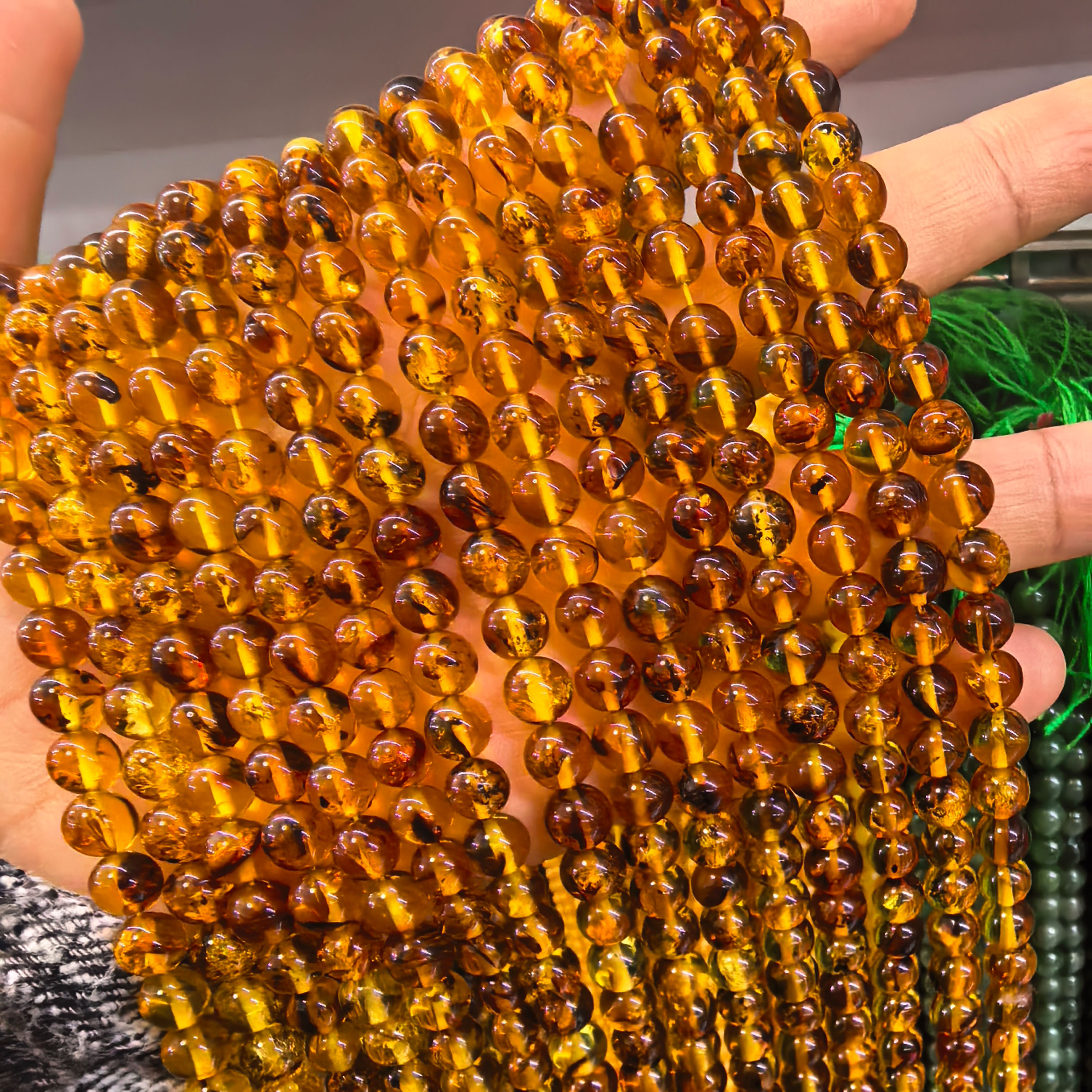 Beeswax Wrap Reusable - Natural Pure Amber Beeswax Beads 6/7mm