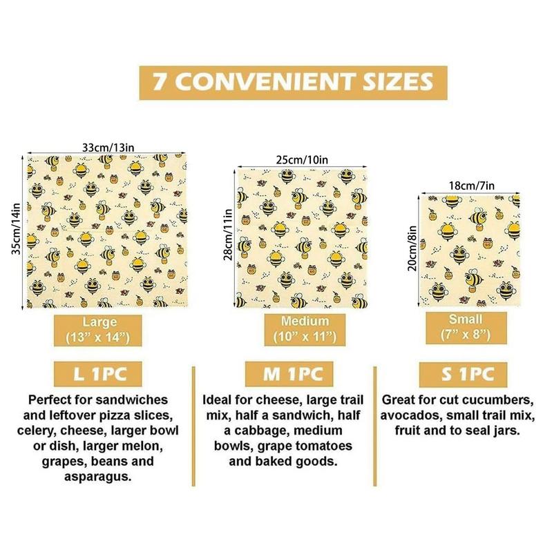 3pcs Reusable Food Fresh Keepi - Beeswax Wrap Reusable incelemesi ve fiyatı