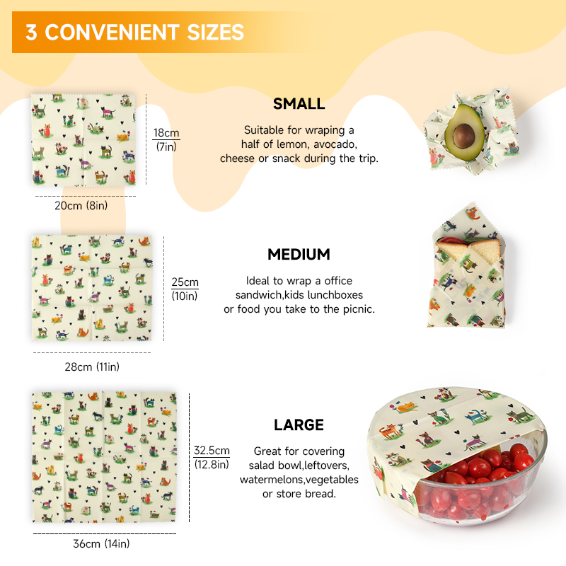 6 Packs (2S. 2M, 2L) reusable  - Beeswax Wrap Reusable incelemesi ve fiyatı