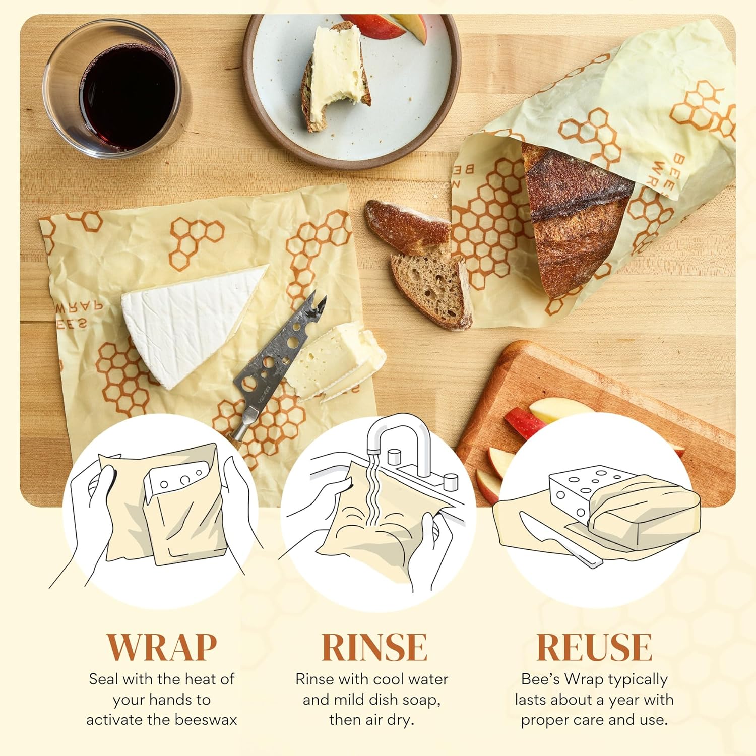 Reusable Beeswax Bread Wrap -  - Beeswax Wrap Reusable incelemesi ve fiyatı