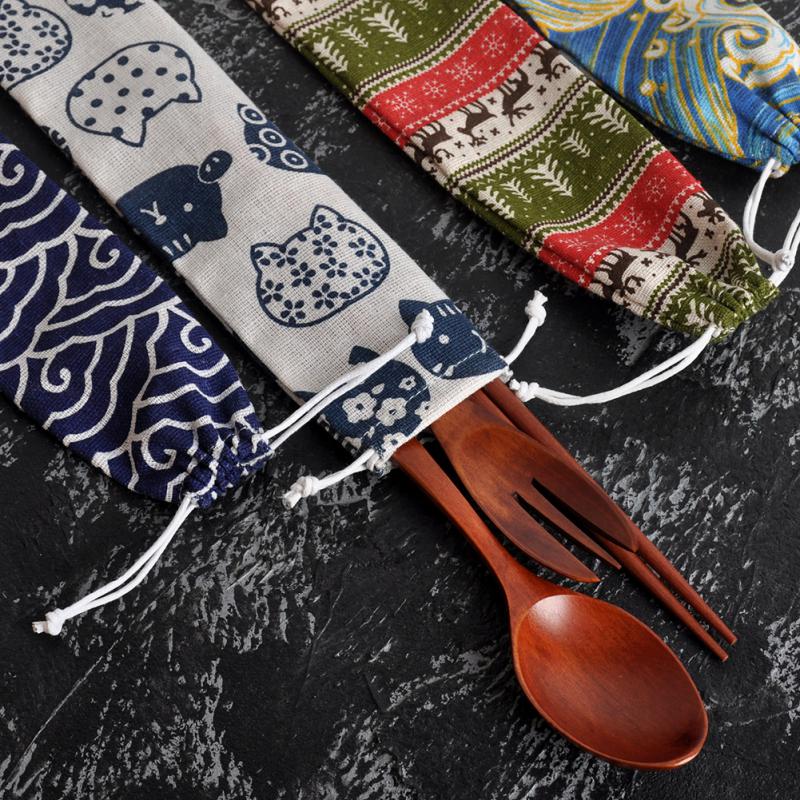 Portable Cutlery Bag Reusable  - Bamboo Cutlery Travel incelemesi ve fiyatı