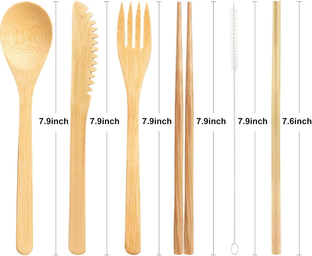 Boao 4 Sets Bamboo Utensils: R - Bamboo Cutlery Travel incelemesi ve fiyatı
