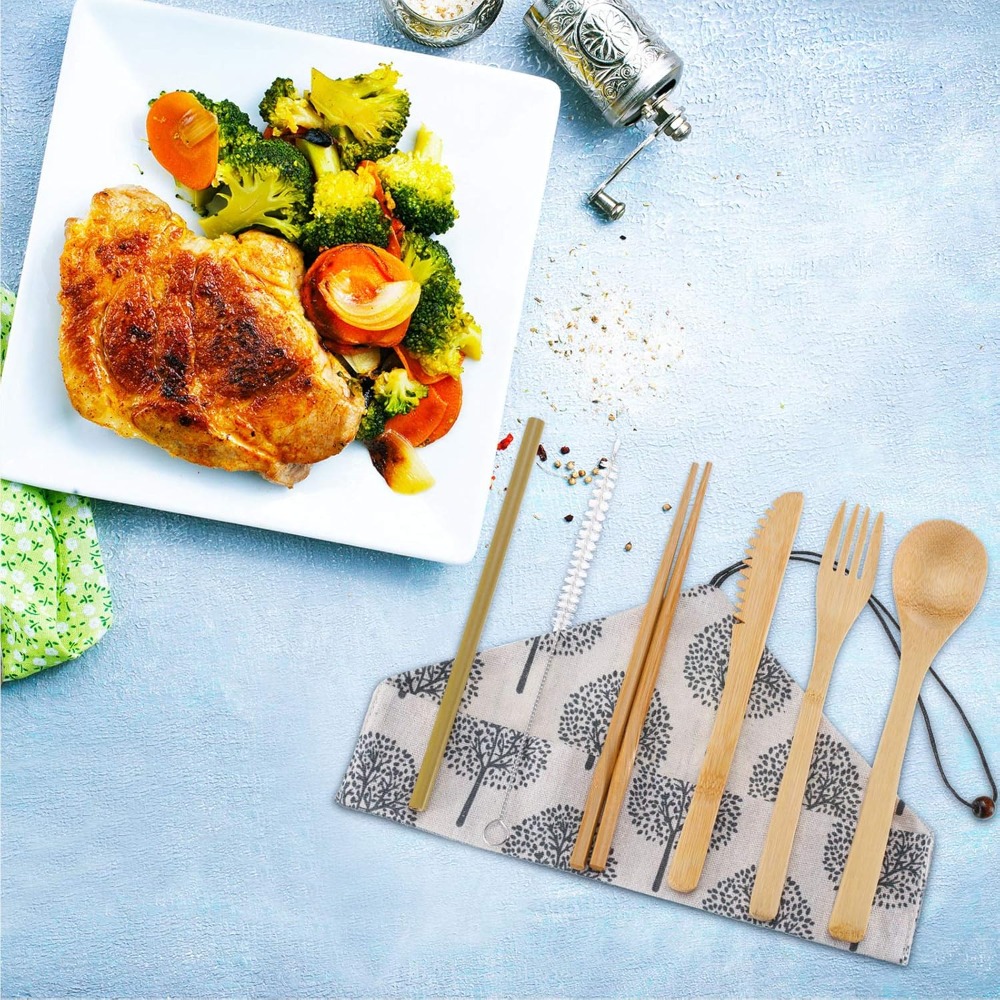 Boao 4 Sets Bamboo Utensils: R - Bamboo Cutlery Travel incelemesi ve fiyatı