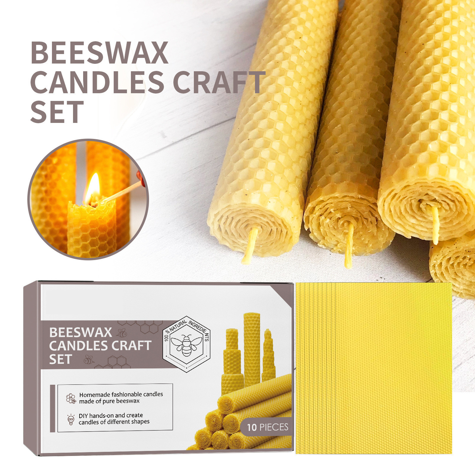 10/20/30pcs Natural Beeswax Sh - Beeswax Wrap Reusable incelemesi ve fiyatı