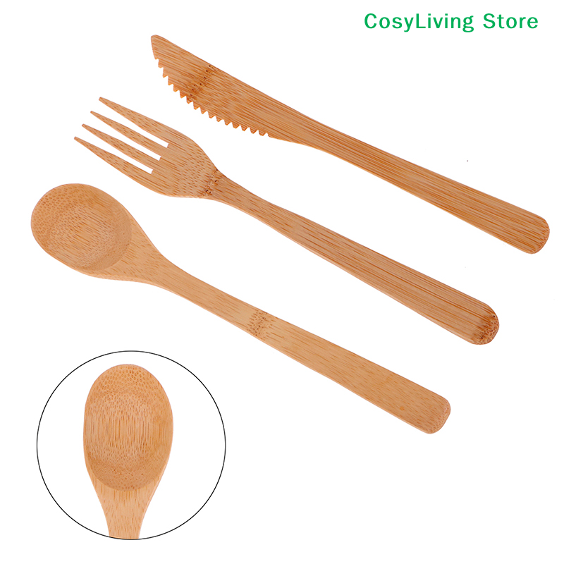 1Set Fork Cutter Spoon Reusabl - Bamboo Cutlery Travel incelemesi ve fiyatı
