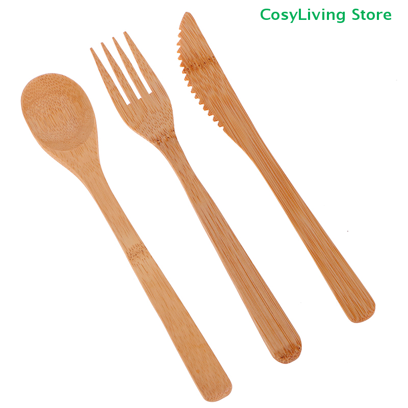 1Set Fork Cutter Spoon Reusabl - Bamboo Cutlery Travel incelemesi ve fiyatı