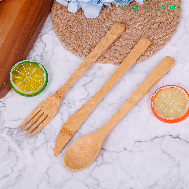 1Set Fork Cutter Spoon Reusabl - Bamboo Cutlery Travel incelemesi ve fiyatı